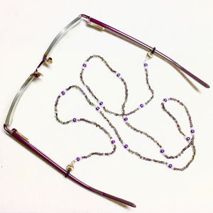"Pewter & Purple" Artisan Eyeglass Chain